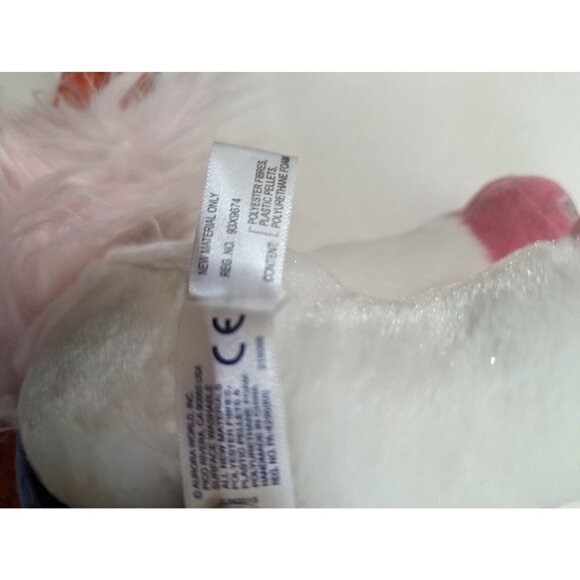 Aurora White Horse Plush Stuffed Animal Bean Bag Western Rodeo Pink Bandana Hat - Picture 10 of 10